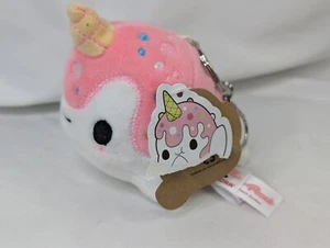 Aurora Tasty Peach Nomwhal Plush Ice Cream Narwhal 4 Inch Clip On Stuffed Animal - Picture 1 of 9