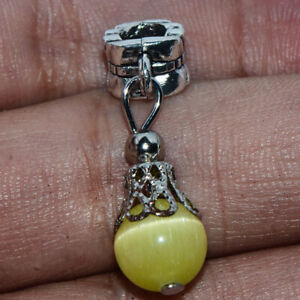 1x Green Opal Dangle Bead Spacer Charm Fit Eupropean Chain Bracelet DIY Jewelry