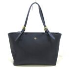 Auth Tory Burch - Dark Navy Leather Tote Bag