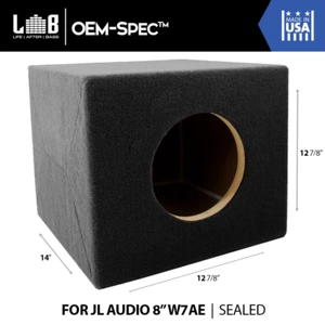 0.875 ft³ Sealed MDF Enclosure for Single JL Audio 8" W7AE (8W7AE) Sub Woofer - Picture 1 of 5