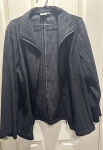 Taking Shape Sz 16 Black Zip Up Long Sleeve Activewear Top Boho (71) Plus - Picture 1 of 3