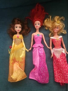 Disney Princess Dolls Lot Of 3 Ariel Arora And Bell - Picture 1 of 11