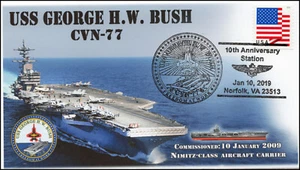 19-043, 2019, USS George HW Bush, Pictorial Postmark, Event Cover, CVN-77 - Picture 1 of 1