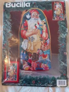 Bucilla Santa" workshop Needlepoint Picture/Pillow - Picture 1 of 2