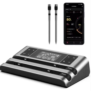 Dewjom Wireless Meat Thermometer with Dual-Sensor Probe, 500FT Remote Monitoring - Picture 1 of 6