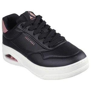 Womens Skechers Uno Court - Fast Break Black Lace Up Sneaker Shoes - Picture 1 of 6