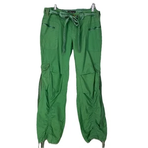 Miss Me Cargo Pants Green Y2K Vintage Size Large Belted Pockets - Picture 1 of 14