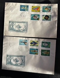 UNGARN 1962 #1437-1446 IMPERF FISH SET ON 2 FDC'S 19468 - Bild 1 von 1