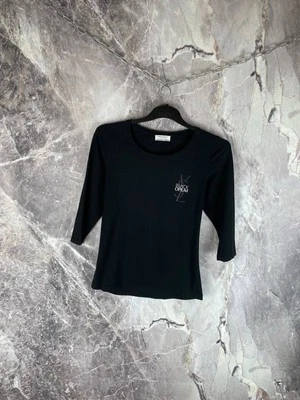 Women's YSL Black Opium Uniform Shirt Size L Portugal Cotton Stretch Logo - Image 1 of 4