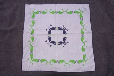 Bufanda vintage Gucci ballena 100 % algodón bolsillo cuadrado náutico años 70 Italia en muy buen estado Foto 1 de 4