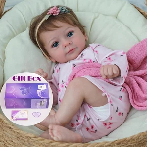 Muñecas renacidas adorables realistas de 16 pulgadas vinilo silicona juguete real recién nacido bebé niña - Imagen 1 de 7