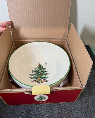 Tigela redonda para servir árvore de Natal Spode - 8 polegadas - Imagem 1 de 4