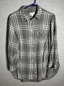 Camisa de franela Ava & Viv para mujer 1X gris rayón a cuadros - Imagen 1 de 9