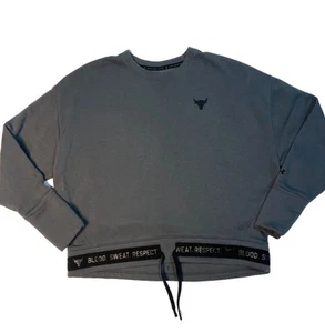 Under Armour Project Rock Charged Cotton Fleece Gray Crewneck Sweatshirt Size M - Bild 1 von 6