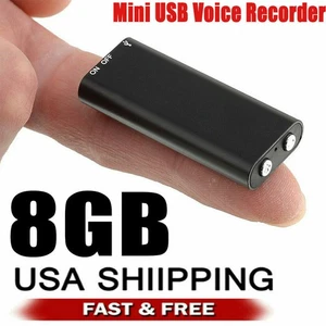 Mini Spy Audio Recorder Voice Activated Office Listening Device 96 Hours 8GB - Picture 1 of 12