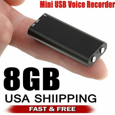 Mini Spy Audio Recorder Voice Activated Office Listening Device 96 Hours 8GB - Image 1 of 4