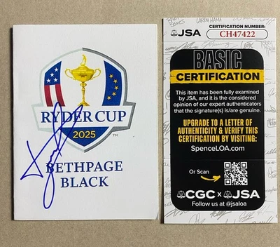 LUKE DONALD AUTÓGRAFO 2025 RYDER CUP TARJETA DE PUNTUACIÓN EQUIPO EUROPA JSA CH47422 Foto 1 de 2