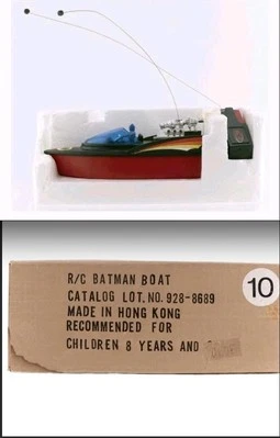 Vintage Batman AHI R/C Batboat Rare New Open Box 1980 Batmobile Boat - Image 1 of 4