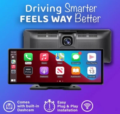 Carvera Smart 10,26" CarPlay & Dual-Dash Cam System,tragbarer Carplay Bildschirm - Bild 1 von 4