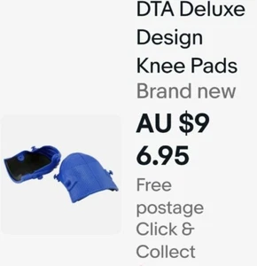 DTA Deluxe Design Knee Pads Pair #DTAPKN1 BlueBlack PRO version straps FREEPOST - Picture 1 of 6