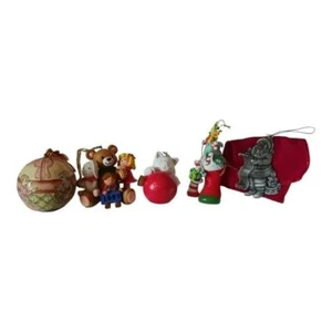 Bundle of 6 ornaments included bear ,rabbit,girl big holiday hug ,a cat - Picture 1 of 12