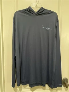 New Panama Jack Blue Marlin Hooded Long Sleeve UPF 50 Fishing T Shirt Mens XXL - Picture 1 of 7