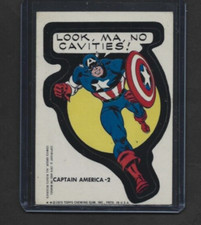 1975 Topps CAPTAIN AMERICA 2 Marvel Super Heroes Sticker vg/ex+