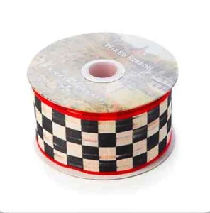 Cinta MACKENZIE-CHILDS COURTLY CHECK 2" - 10 yardas por rollo CINTA - ROJA espalda nueva - Imagen 1 de 7