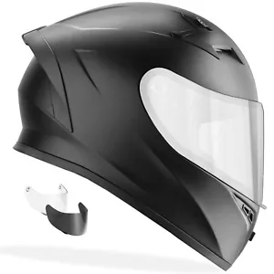 NUEVO CON ETIQUETAS GDM VENOM Casco de Motocicleta Cara Completa Negro Mate DOT Lente Plateada - Imagen 1 de 8