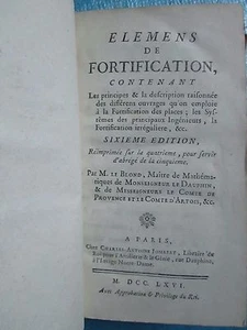 LE BLOND : ELEMENS DE FORTIFICATION, 1766. 19 planches dépliantes. - Imagen 1 de 12