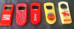 5 COCA COLA BOTTLE OPENERS RECTANGULAR WHITE/ RED COLOR ALWAYS /DRINK LOGO - Picture 1 of 2