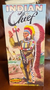 Indian Chief Aurora Modellbausatz Reproduktion Box Top Tabletop Standee - Bild 1 von 2