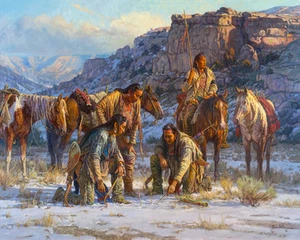 Lienzo indio nativo americano Plans Against the Pecunies de Martin Grelle 32x40 - Imagen 1 de 1