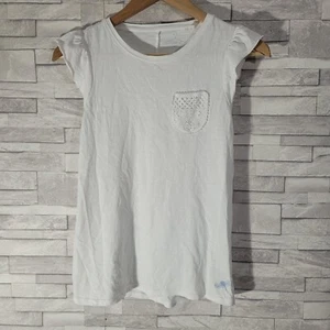 Girls NEXT Tunic T Shirt Top White Age 10 Embroidered Cap Sleeves Round Neck - Picture 1 of 9
