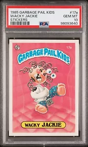 1985 Topps OS1 Garbage Pail Kids Series 1 WACKY JACKIE 17a PSA 10 GEM Matte Card - Picture 1 of 2