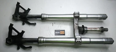 07-08 KAWASAKI NINJA ZX6R 600 OEM HORQUILLA DELANTERA IZQUIERDA Y DERECHA PATAS DE SUSPENSIÓN con CUELLO Foto 1 de 4