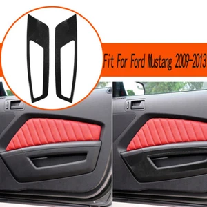 2Pcs Car Carbon Fiber Front Door Panel Cover Trim For Ford Mustang 2009-2013 - Picture 1 of 7