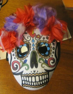 Day of The Dead Masks Mardi Gras  - Cinco de Mayo Sugar Skull Feathers NEW! - Picture 1 of 6