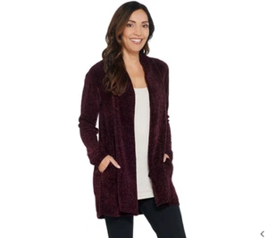 Blazer suéter cárdigan relajado chenilla púrpura ciruela profunda grande kAnyBody - Imagen 1 de 4