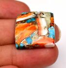 Natural Spiny Oyster Arizona Copper Turquoise Cabochon 27.40 Ct Loose Gemstone