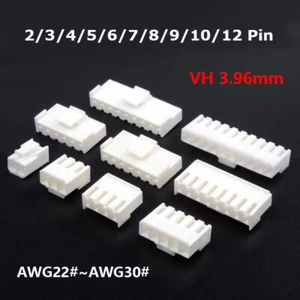 2/3/4/5/6/7/8/9/10/12 Pin VH 3.96mm Pitch Electric Wire Connector Nylon Housing - Picture 1 of 5