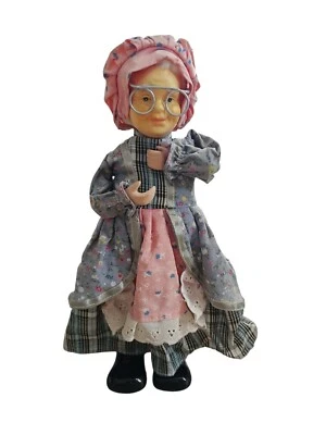 Poupée Automate Musical Grand Mère Porcelaine Et Tissu  - Photo 1/4