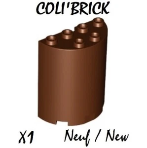Lego 6259 - 1x Cylindre / Cylinder half 2x4x4 - Reddish Brown - lot kg NEUF NEW - Imagen 1 de 1
