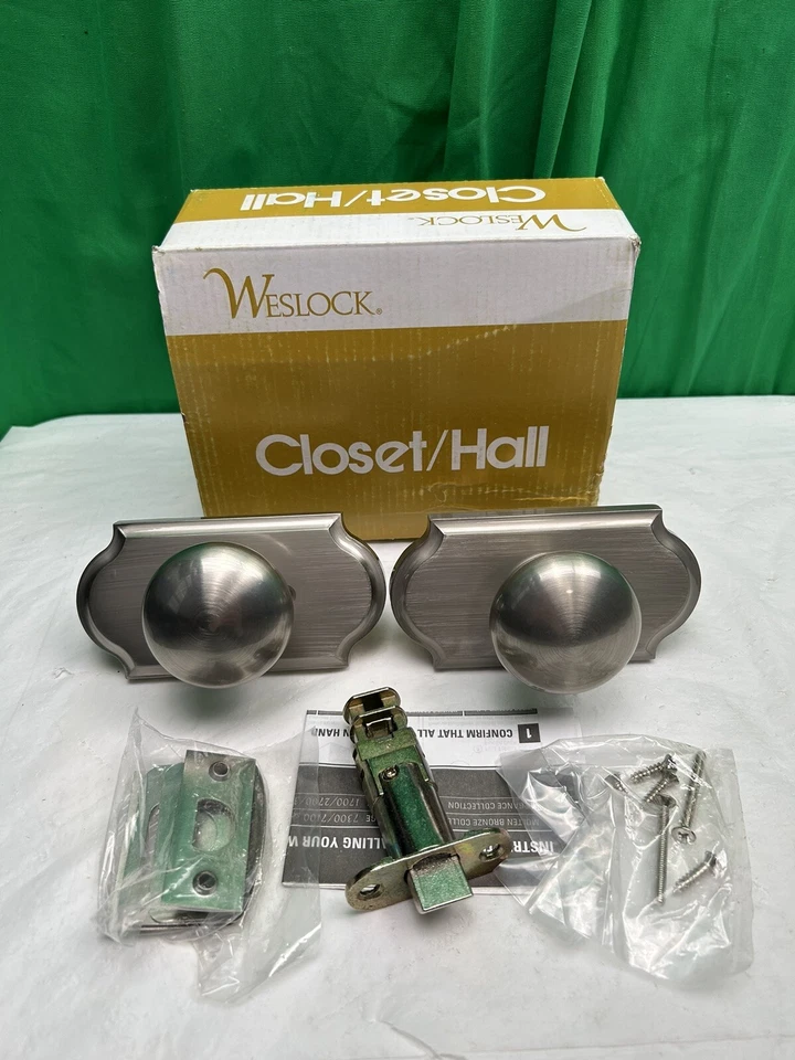 Weslock 01700SL20 Elegance Premiere Passage Impresa perilla de puerta - níquel satinado Foto 1 de 4