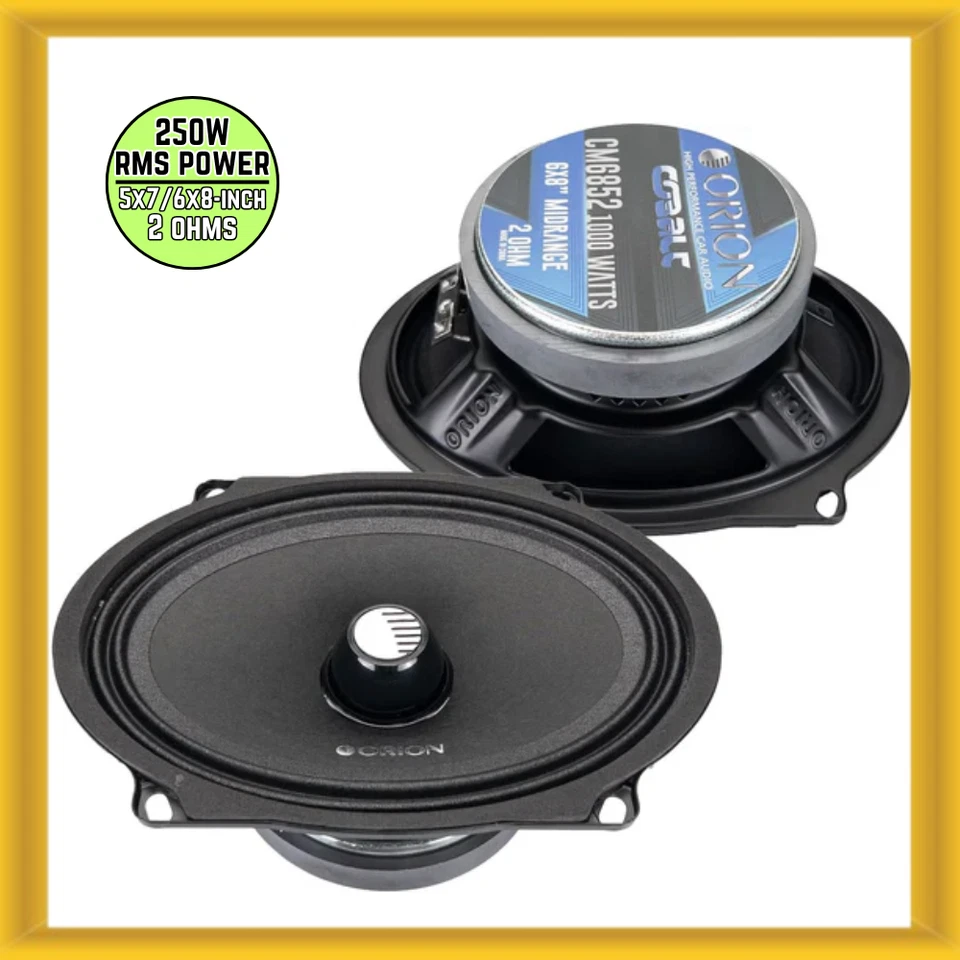 Orion Cobalt CM6852 - 5x7/6x8" 2Ω Pro Audio Midrange Speakers 1000W Max - 1 Pair