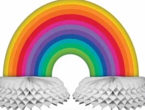 Rainbow Honeycomb Centerpiece Rainbow Party Decor Supplies Decorations - Picture 1 of 2