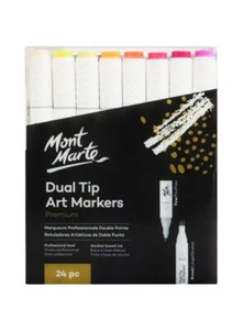24x Mont Marte Dual Tip Marker Professional Double Point Pen Craft Art Supply - Bild 1 von 2