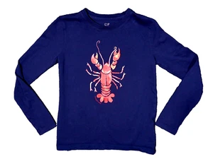 Vineyard Vines Girls Long Sleeve Shirt Small Navy Blue Lobster Graphic Print - Picture 1 of 4