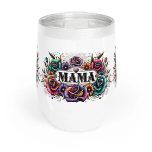 Vaso de vino frío estilo mexicano, regalo para mamá, flores estilo mexicano mamá - Imagen 1 de 5