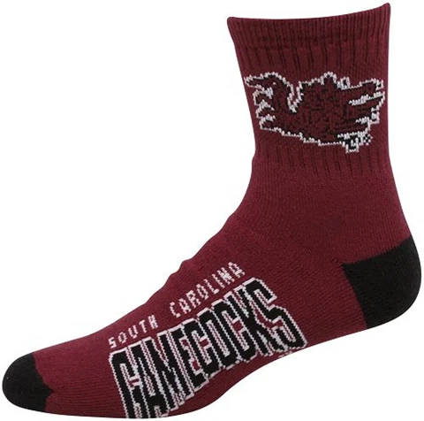 South Carolina Gamecocks Mens Large Quarter Socks Team Colors NCAA Fits 10-13 Cover